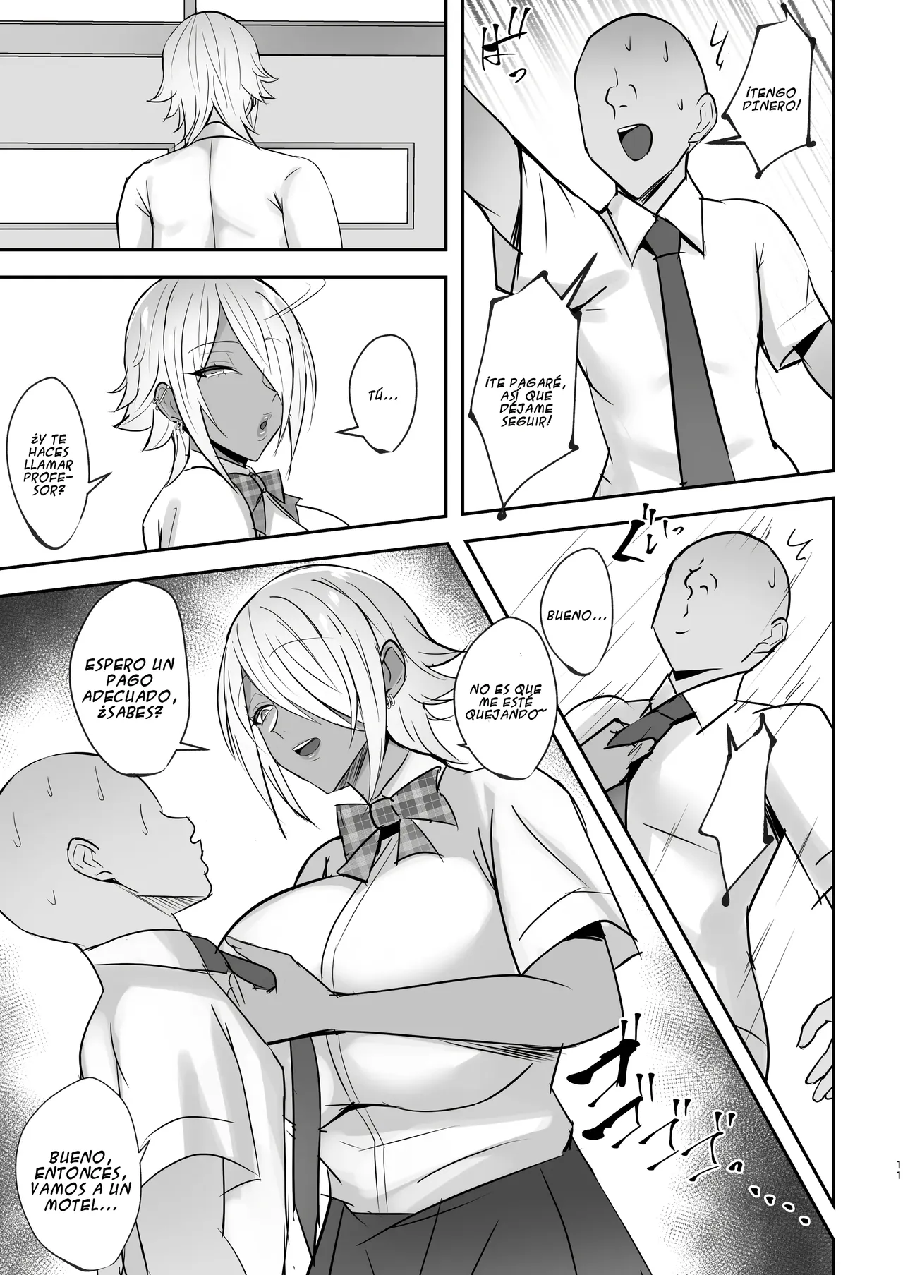 Cool na Choushin Ikemen Ginpatsu Bakunyuu Kuro Gal no Mesu no Kao｜El rostro lascivo de la gyaru negra, alta y atractiva de cabello plateado y busto prominente page 10 full