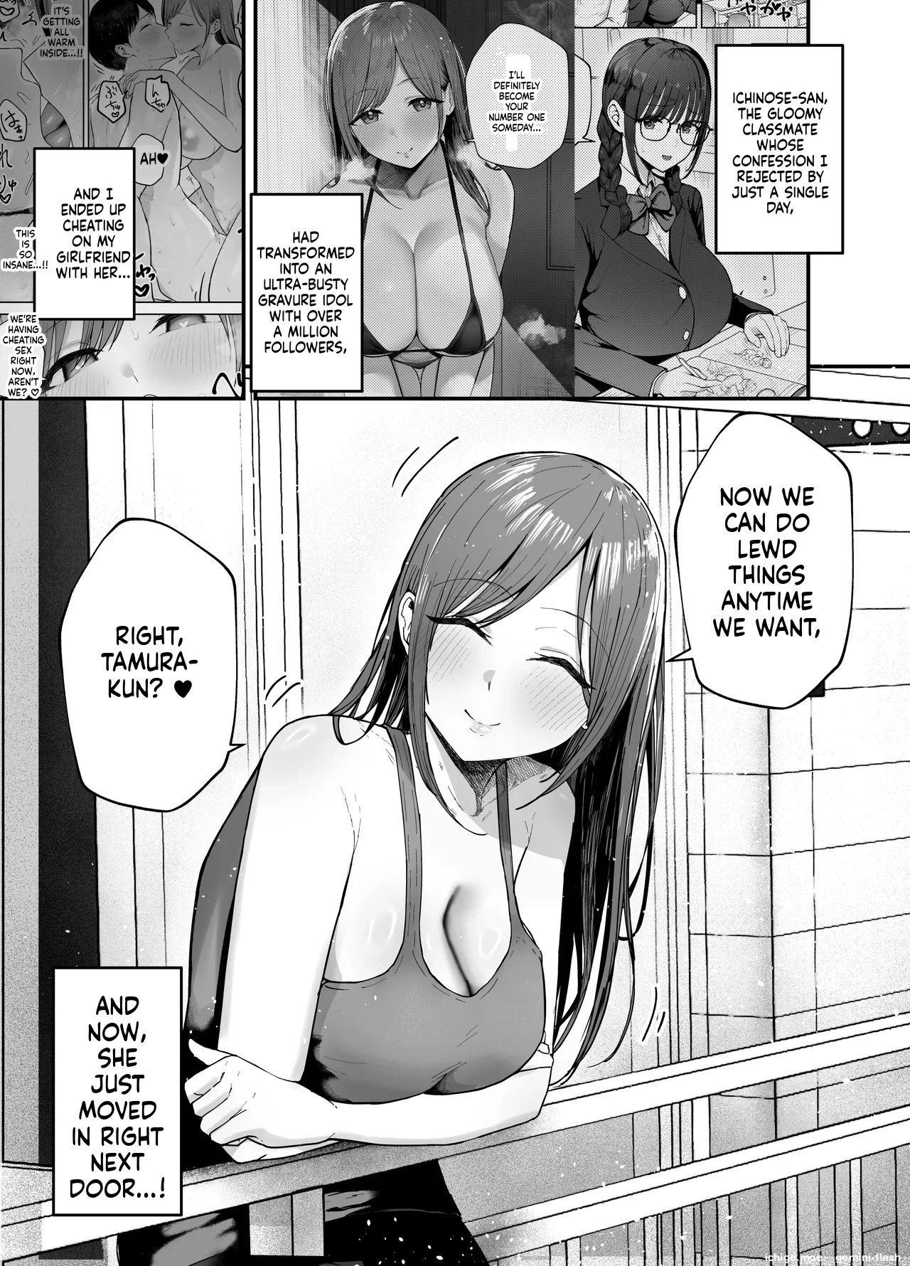 "Omae ga Futta InCha Onna, Ima ja Followers Hyakuman-nin Goe no Bakunyuu Gravure Idol dazo? w" 3 —Kanojo no Iru Ore o Muchimuchi Bakunyuu Body de Yuuwaku shite kite Gyaku NTR— page 2 full