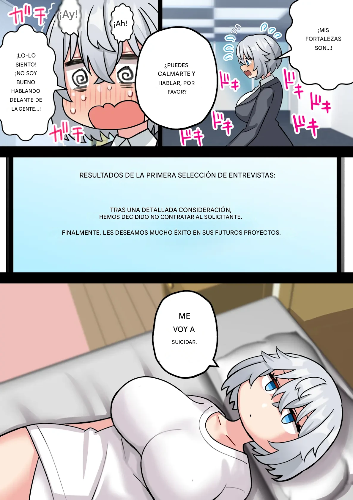 Koutensei Futanari Shuukatsusei ga Chinpo wo Ikashite Kigyou suru Hanashi Español page 4 full