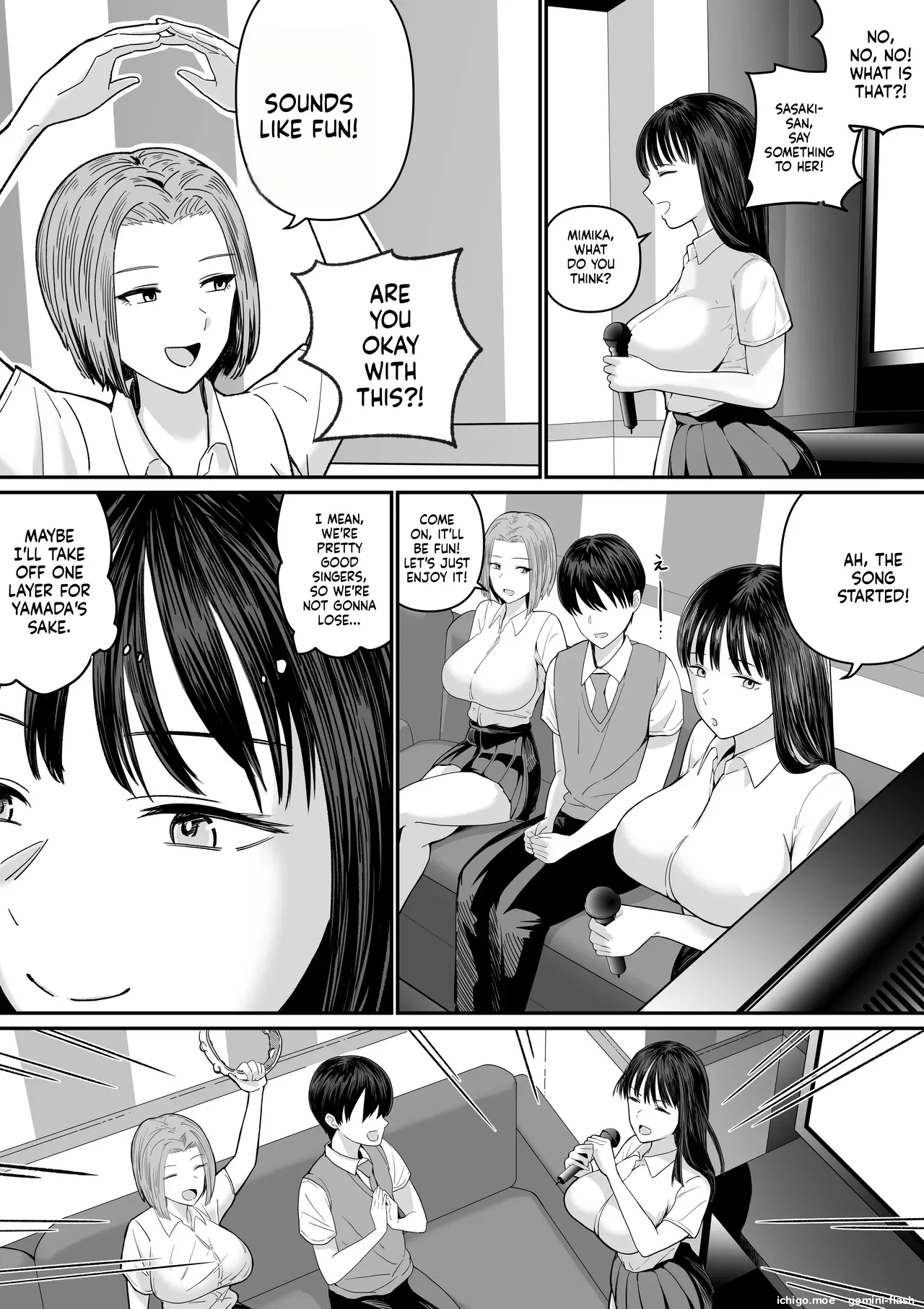 Karaoke de 100-ten Totta no ni Suki na Ko ga Me no Mae de Yokodori Sex Sareru Hanashi page 10 full