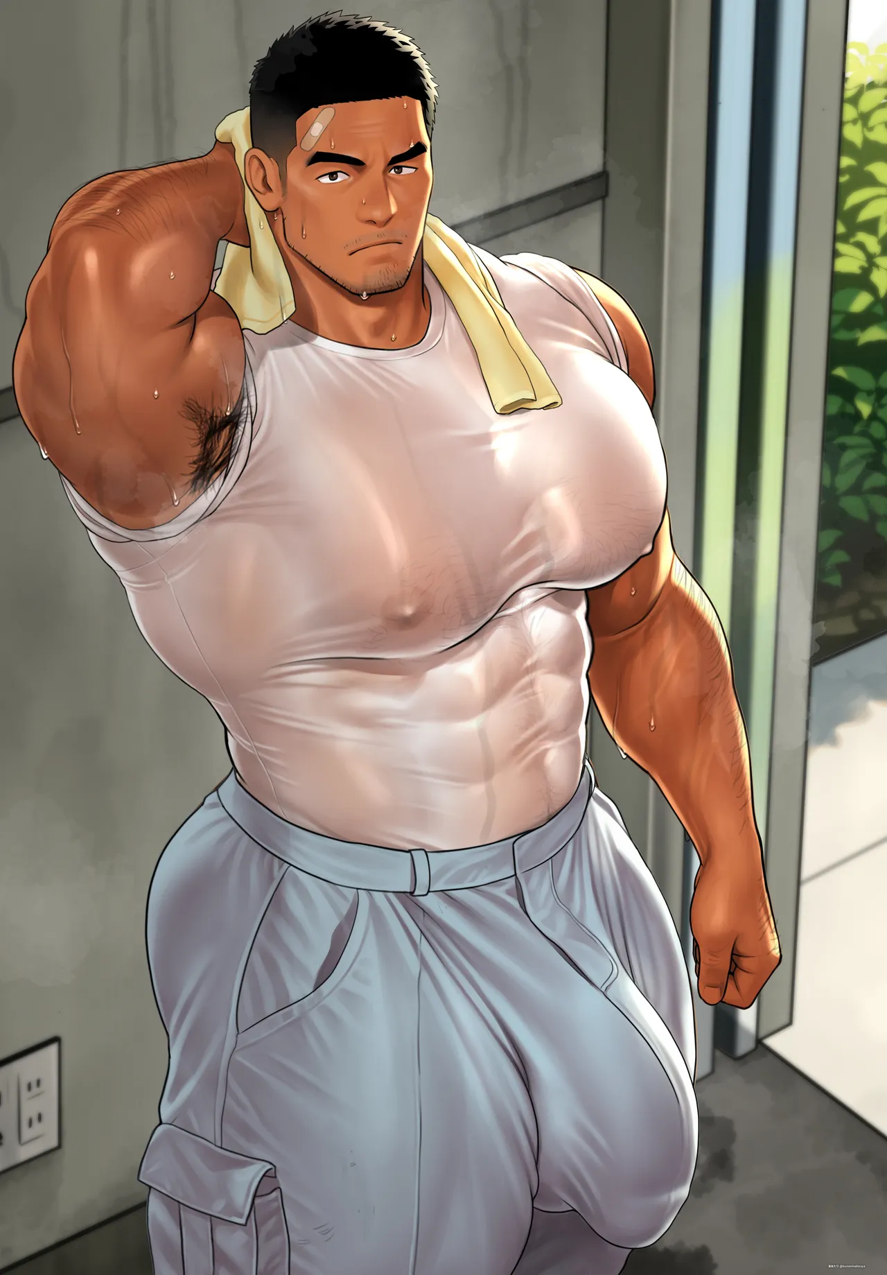 Himeno, thank you for all your hard work in the sweltering midsummer heat! page 3 full